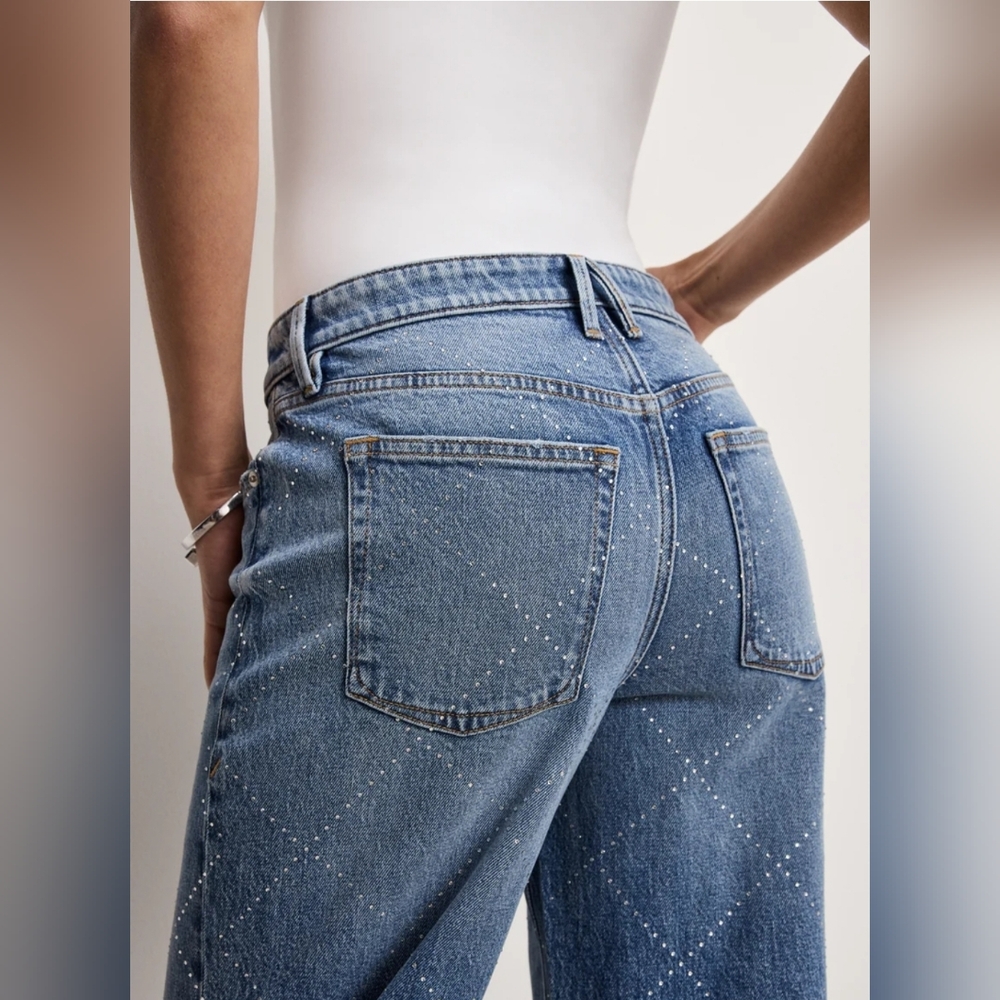 NWT Good American Good Ease Relaxed Diamond Jeans - Picture 5 of 10